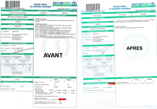Contre visite Nissan Xtrail après traitement hydrogène MECACLEANl